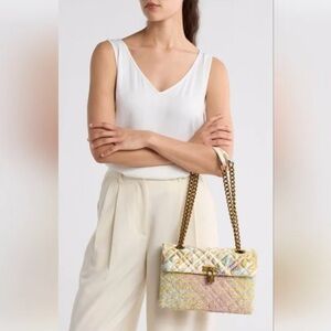 Kurt Geiger London Brixton Cream Comb Raffia Bag